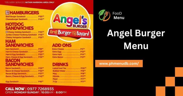 Angel Burger Menu