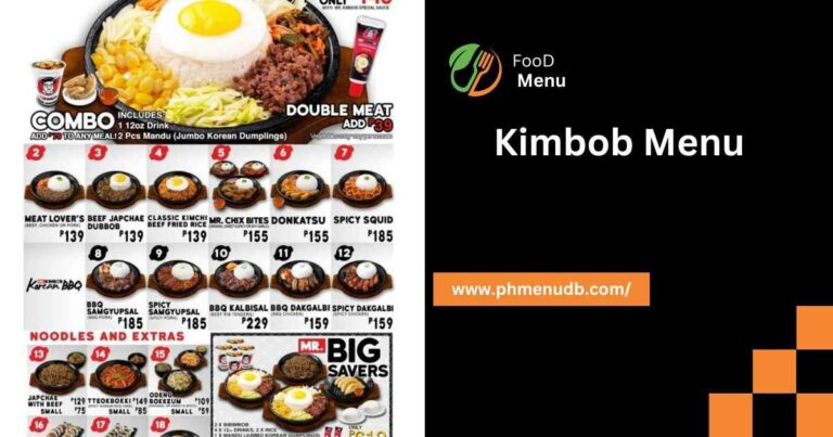 Kimbob Menu – 2024 For The Philippines!