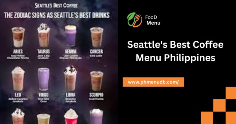 Seattle's Best Coffee Menu Philippines
