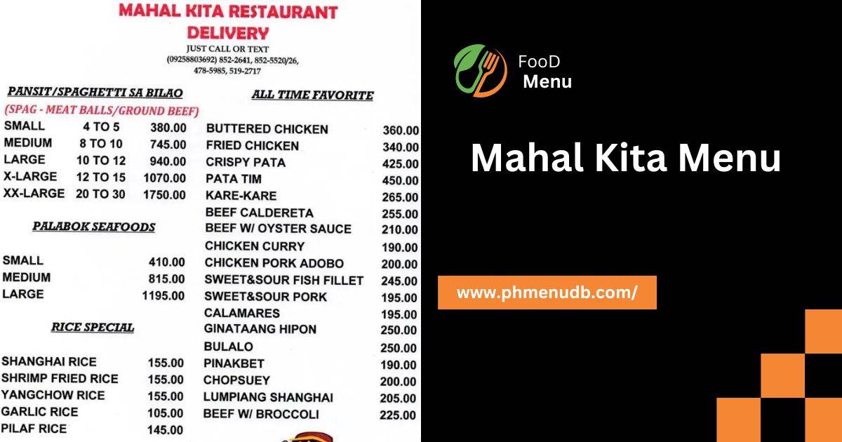 Mahal Kita Menu 2024 For The Philippines Phmenudb 