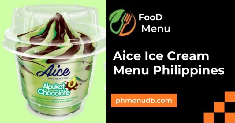 Aice Ice Cream Menu Philippines