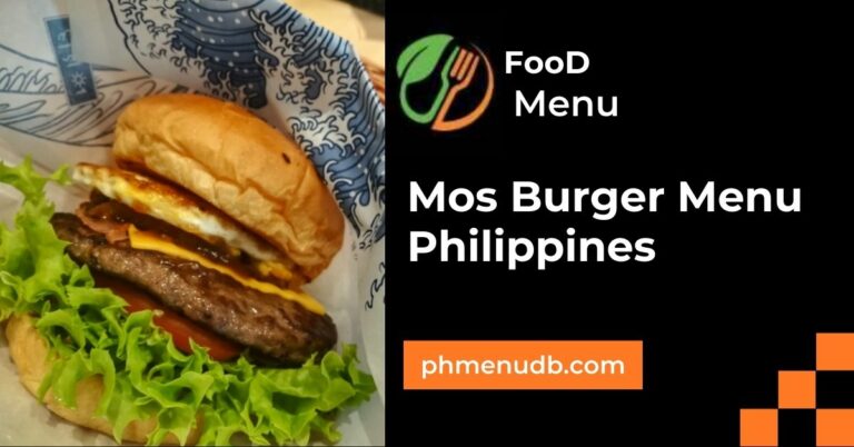 Mos Burger Menu Philippines