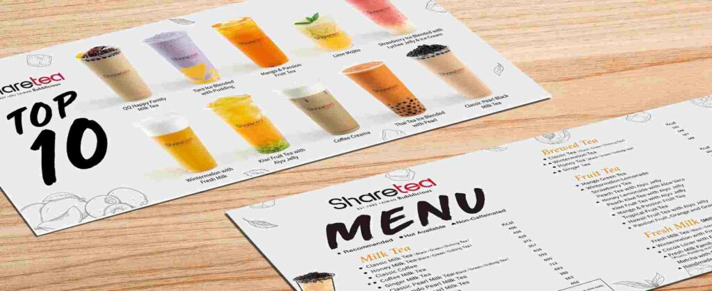 Sharetea Menu – Come And Explore Today!